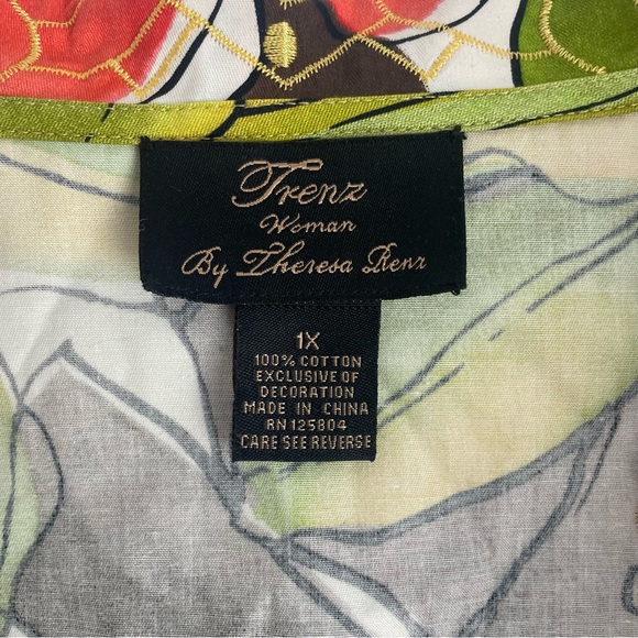 Trenz Woman by Theresa Renz Floral Blazer Jacket Lightweight with Cut Outs 1X - Picture 5 of 9